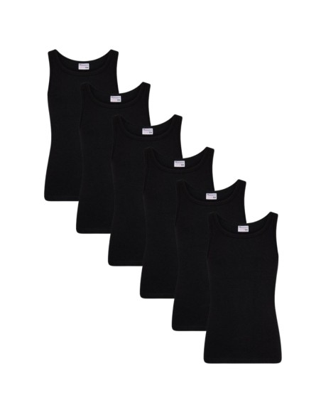 Beeren Jongens singlet Comfort Feeling 6Pack Zwart