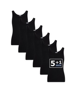 Beeren Meisjes hemd Comfort Feeling 6Pack Zwart