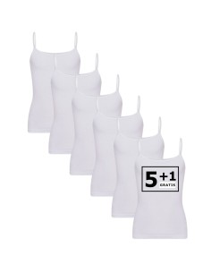 Beeren Meisjes Top Natasja (zachte micro stof) 6Pack Wit