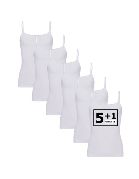 Beeren Meisjes Top Natasja (zachte micro stof) 6Pack Wit