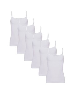 Beeren Meisjes Top Natasja (zachte micro stof) 6Pack Wit