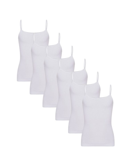 Beeren Meisjes Top Natasja (zachte micro stof) 6Pack Wit
