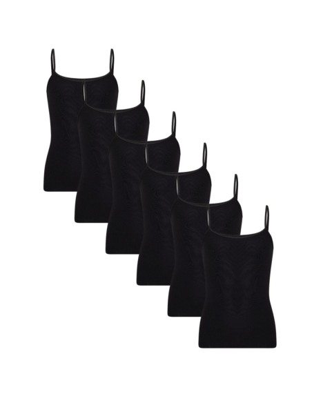 Beeren Meisjes Top Natasja (zachte micro stof) 6Pack Zwart