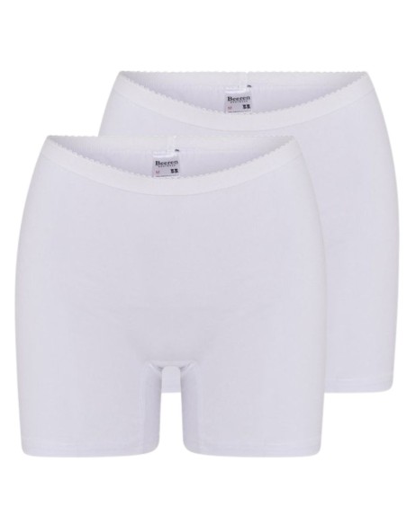 Beeren Dames boxershort Softly met lange pijp 2Pack Wit Beeren Dames boxershort Softly met lange pijp 2Pack Wit