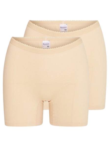 Beeren Dames boxershort Softly met lange pijp 2Pack Beige