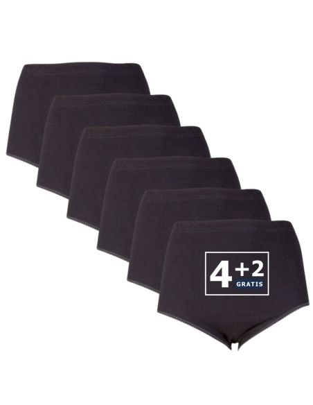 Beeren Dames tailleslip (Maxi) Briljant 6Pack Zwart