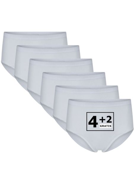Beeren Dames heupslip (Midi) Briljant 6Pack Wit