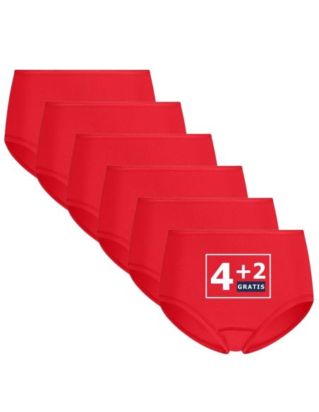 Beeren Dames Elegance Maxi Slip 6Pack Rood