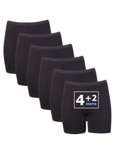 Beeren Dames boxershort Softly met lange pijp 6Pack Zwart