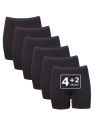 Beeren Dames boxershort Softly met lange pijp 6Pack Zwart