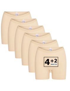 Beeren Dames boxershort Softly met lange pijp 6Pack Beige