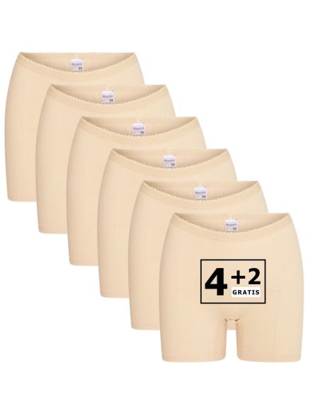 Beeren Dames boxershort Softly met lange pijp 6Pack Beige