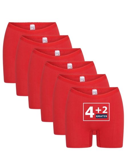 Beeren Dames boxershort Softly met lange pijp 6Pack Rood