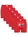 Beeren Dames boxershort Softly met lange pijp 6Pack Rood