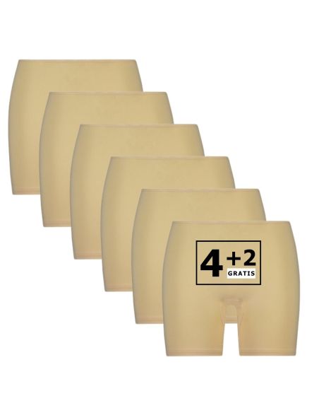 Beeren Dames boxershort Elegance met lange pijp 6Pack Beige