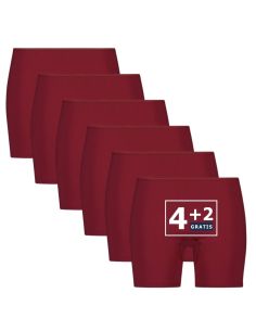 Beeren Dames boxershort Elegance met lange pijp 6Pack Rood