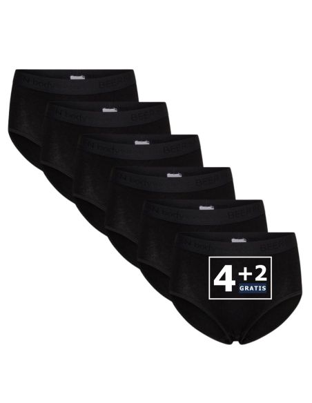 Beeren Meisjes slip Comfort Feeling 6Pack Zwart