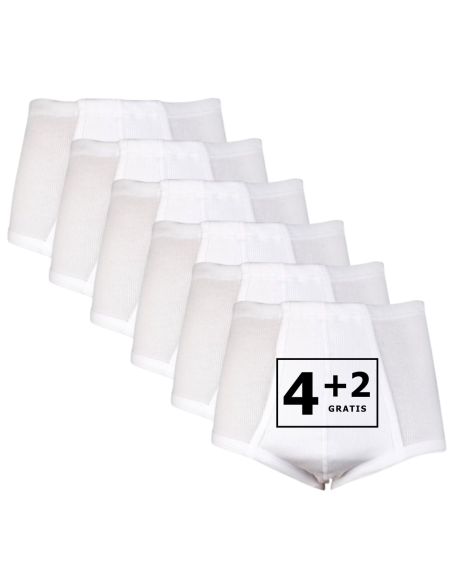 Beeren Heren tailleslip Startex met gulp 6Pack Wit