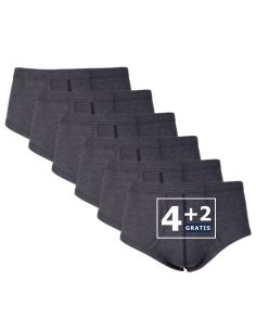 Beeren Heren slip met gulp 6Pack Antraciet Zwart