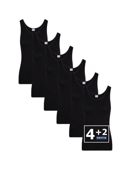 Beeren Dames hemd Comfort Feeling 6Pack Zwart