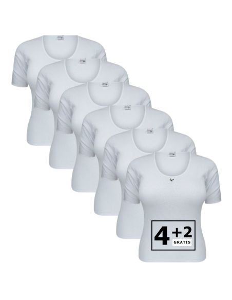 Beeren Dames onderblouse K.M. M3000 6Pack Wit