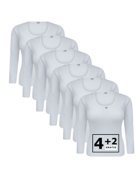 Beeren Dames onderblouse L.M. M3000 6Pack Wit