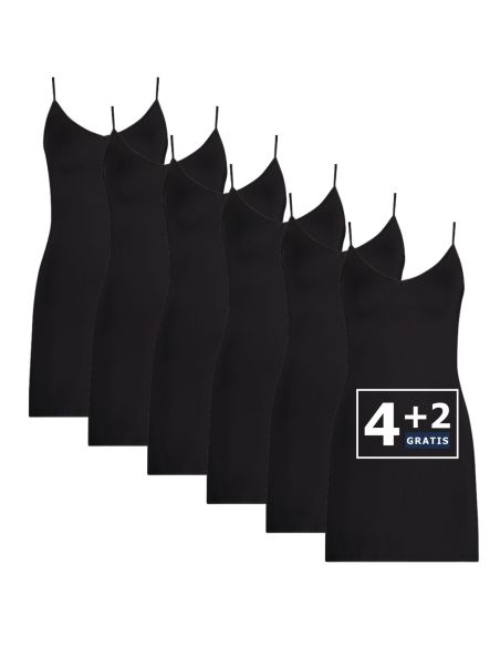 Beeren Dames Onderjurk Elegance 6Pack Zwart