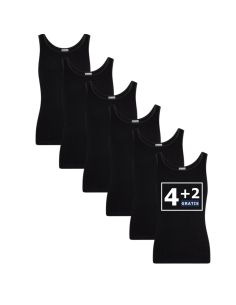 Beeren Meisjes hemd Comfort Feeling 6Pack Zwart