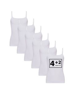 Beeren Meisjes Top Natasja (zachte micro stof) 6Pack Wit