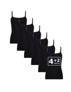 Beeren Meisjes Top Natasja (zachte micro stof) 6Pack Zwart