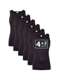 Beeren Heren singlet Comfort Feeling 6Pack Zwart