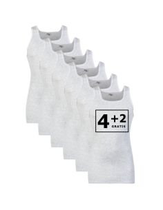 Beeren Heren singlet M3000 6Pack Grijs