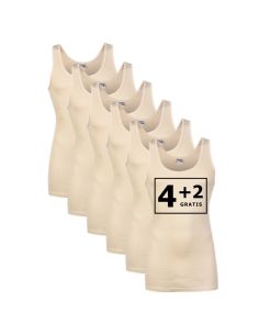 Beeren Heren singlet M3000 6Pack Beige