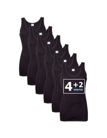 Beeren Heren singlet M3000 6Pack Zwart