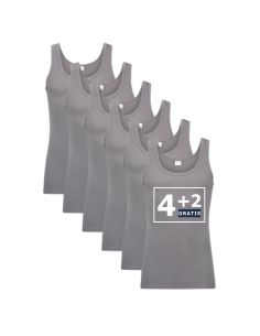 Beeren Heren singlet M3000 6Pack Donker Grijs