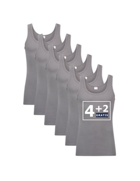 Beeren Heren singlet M3000 6Pack Donker Grijs