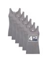 Beeren Heren singlet M3000 6Pack Donker Grijs