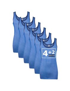 Beeren Heren singlet M2000 6Pack Blauw