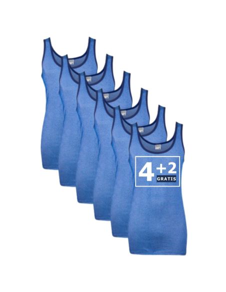 Beeren Heren singlet M2000 6Pack Blauw