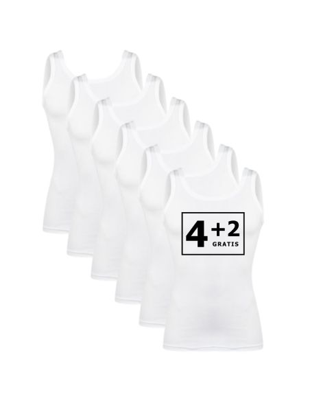 Beeren Heren singlet Young (zachte micro stof) 6Pack Wit