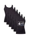 Beeren Heren singlet Young (zachte micro stof) 6Pack Zwart