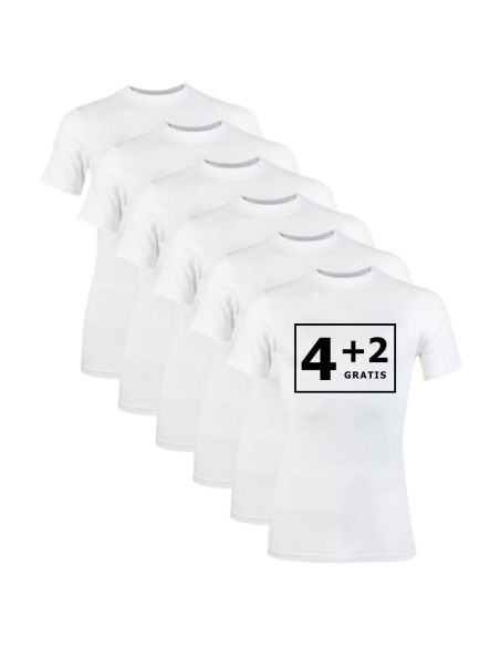 Beeren Heren T-shirt K.M. Comfort Feeling 6Pack Wit