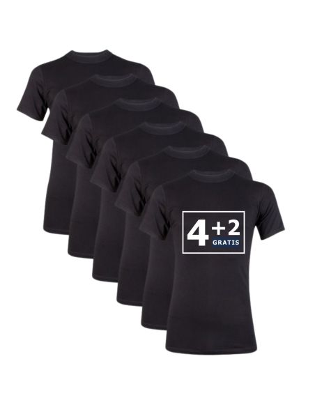 Beeren Heren T-shirt K.M. Comfort Feeling 6Pack Zwart