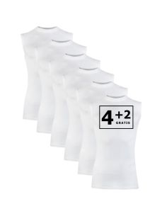 Beeren Heren mouwloos shirt Comfort Feeling 6Pack Wit