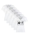 Beeren Heren T-shirt met diepe V-hals M3000 6Pack Wit