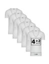 Beeren Heren Extra lang T-shirt met diepe V-hals M3000 6Pack Wit