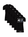 Beeren Heren Extra lang T-shirt met diepe V-hals M3000 6Pack Zwart