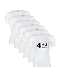 Beeren Heren T-shirt K.M. met O-hals M3000 6Pack Wit