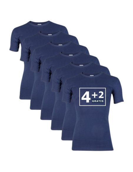 Beeren Heren T-shirt K.M. met O-hals M3000 6Pack Navy