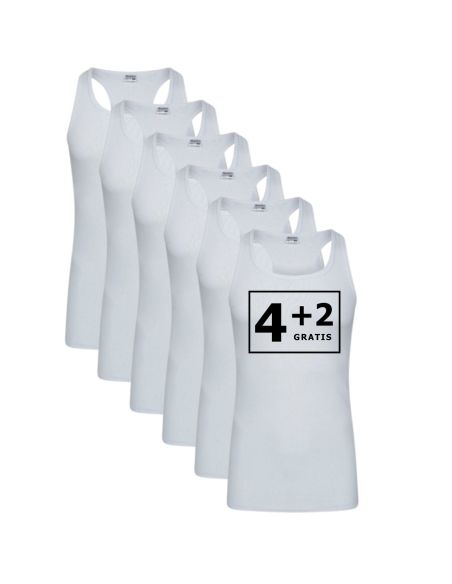 Beeren Heren boxerhemd 6Pack Wit